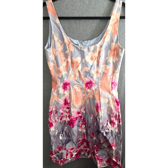 Nine West Dresses & Skirts - Nine West Floral Sleeveless Sheath Dress Size 8 Blue Grey Pink Purple Pockets